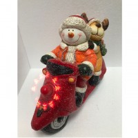 new creative magnesium oxide indoor commercial led christmas decoration snowman and raindeer