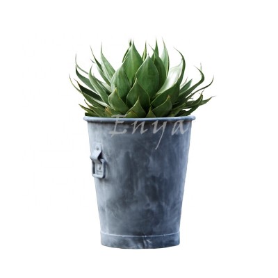 Outdoor Large Different Shapes Wholesale Galvanized Metal Estate Zinc Garden Decoration Planters Flower Plant Pots