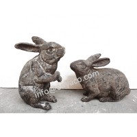 Cast Iron bunny rabbit statue sculptures