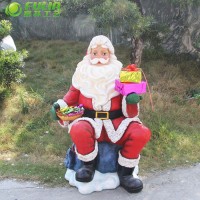 large fiberglass life size outdoor santa claus