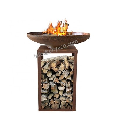 Rustic Brazier fire pit Backyard, Round Fire Outdoor Place, swimming pool fire bowls