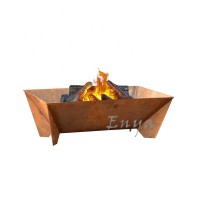 Rustic Through Rectangular Corten Steel Fire Pit Burner