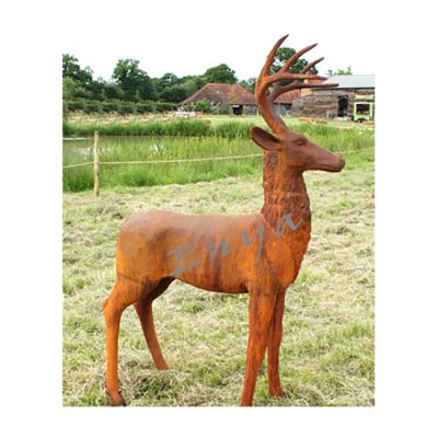 Outdoor Large Metal Garden Life Size Animal Deer Sculptures Statues