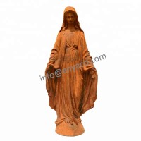 Rustic Virgin Mary Catholic religious statues, Mother Mary Garden Statue Sculpture in cast iron